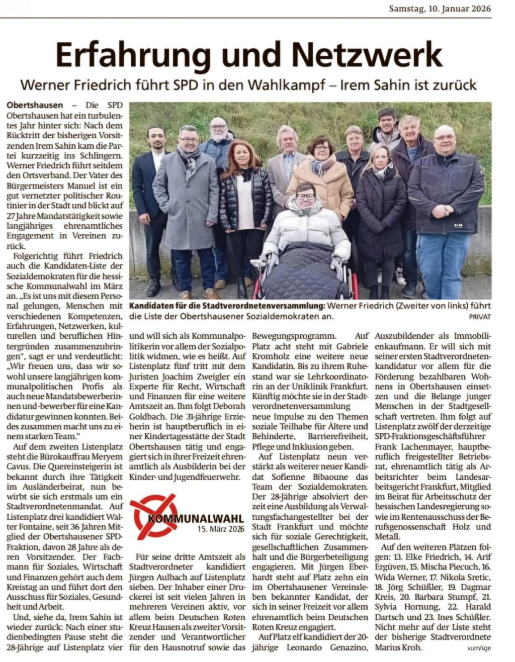 Die SPD Obertshausen zieht mit Netzwerk und Erfahrung in den Wahlkampf